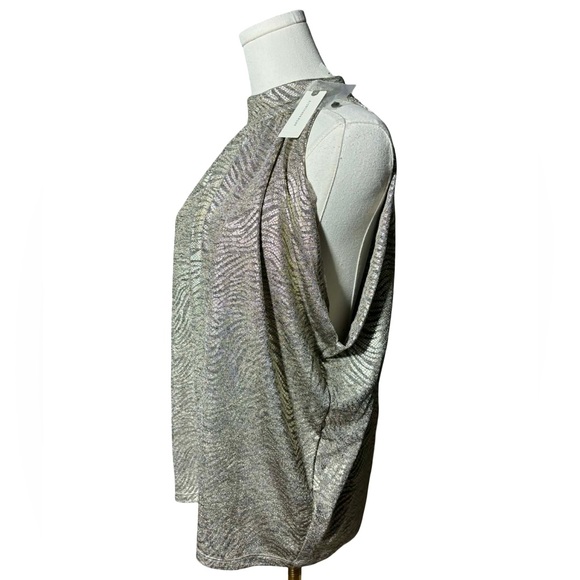 Anthropologie Nadia Shimmer Zebra Halter Top - Picture 2 of 6